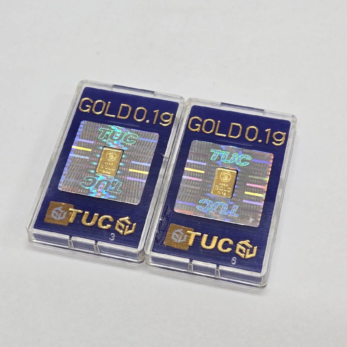 徳力 TOKURIKI 999.9 インゴット 0.1g TUC 2点セット ゴールド ケース入り コレクション