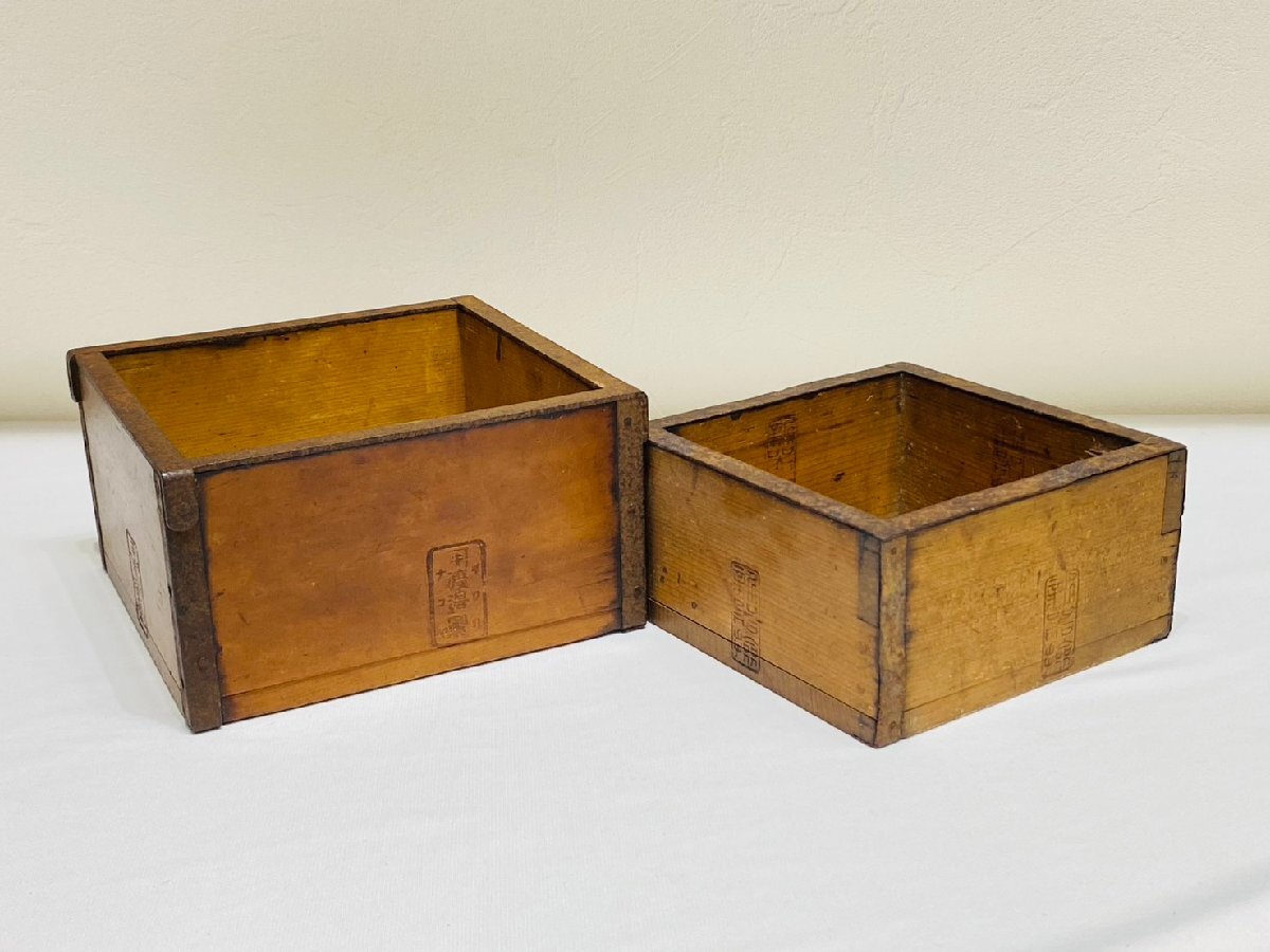 穀用 一升枡 五合枡 ヲワリ ナゴヤ 渡邊製 木製 昭和 レトロ アンティーク ヴィンテージ コレクション