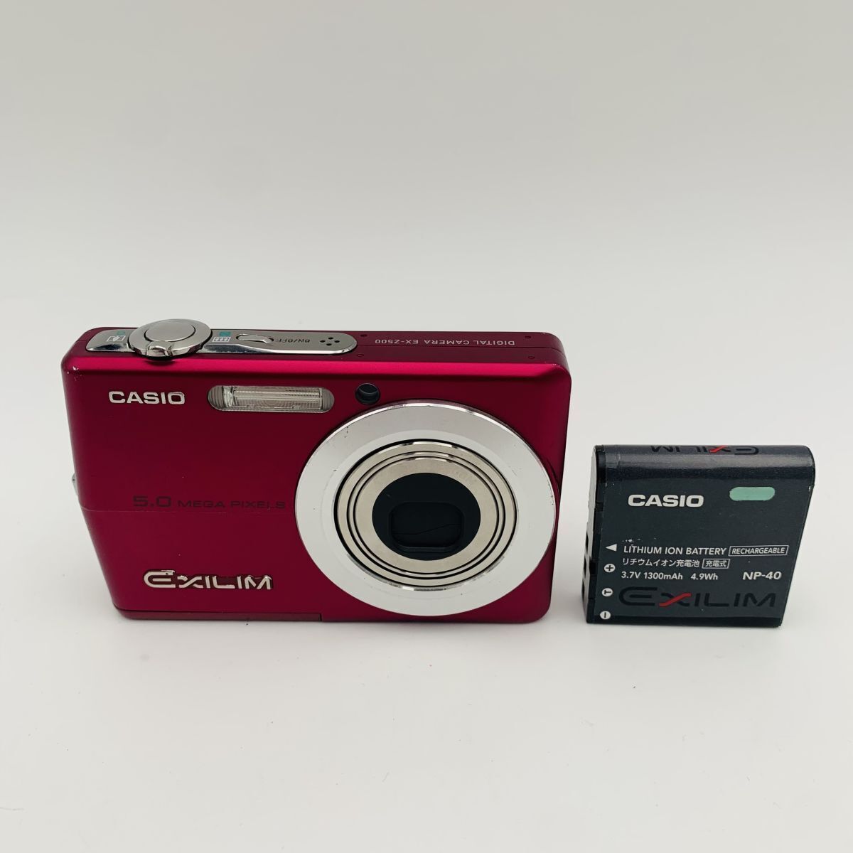 CASIO EX-Z500 レッド デジタルカメラEXILIM ZOOM バッテリー付き コンパクトデジタルカメラ 現状品 1円スタート #260323