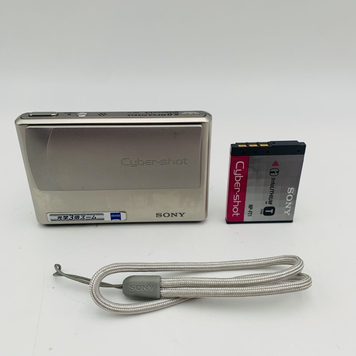 ソニー SONY Cyber-Shot T1 DSC-T1 バッテリーストラップ付き コンデジ 現状品 1円スタート #260309