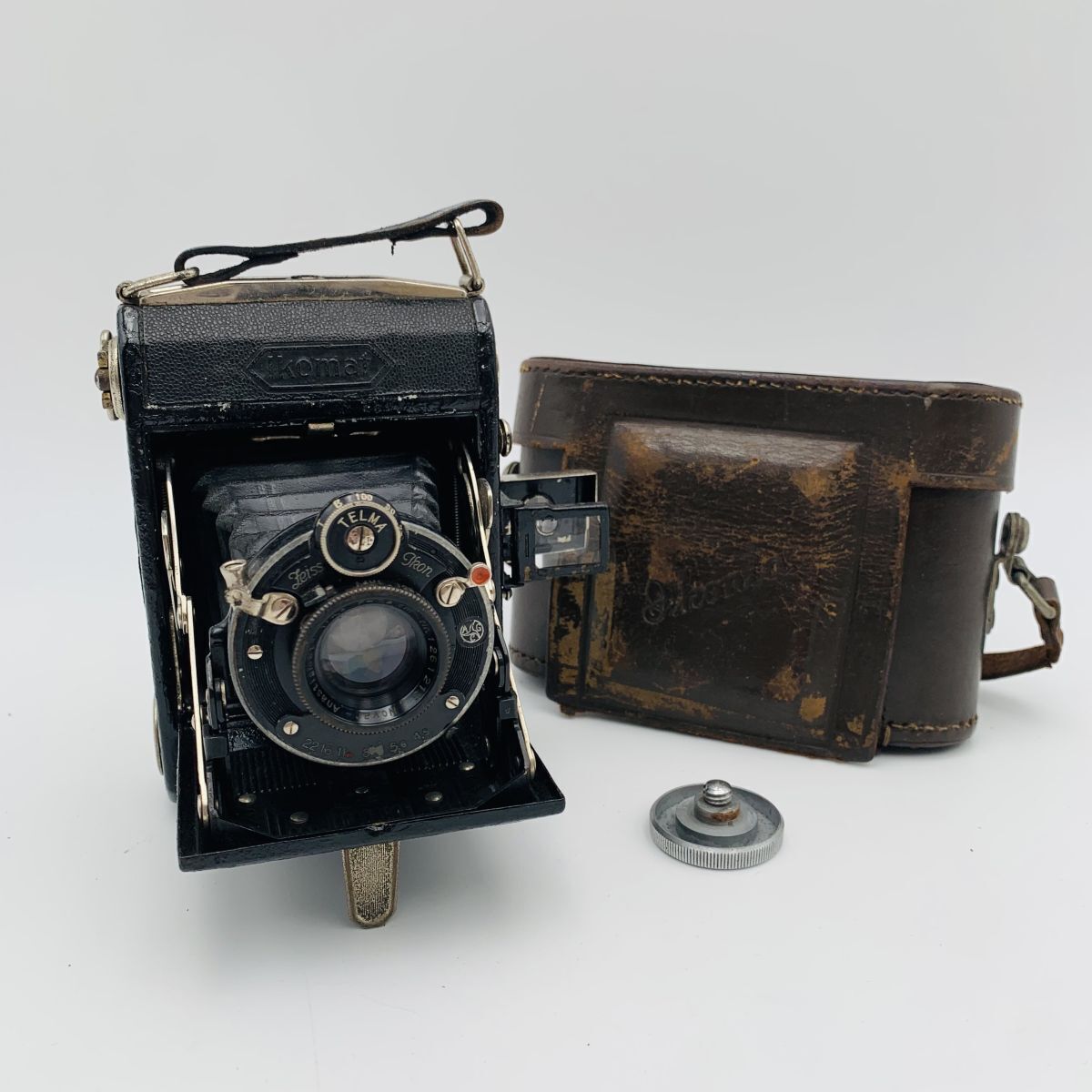 【シャッター動作OK】IKONTA 520 ZEISS IKON Novar-Anastigmat F4.5 7.5cm ケース付き 蛇腹カメラ 現状品 1円スタート #260305