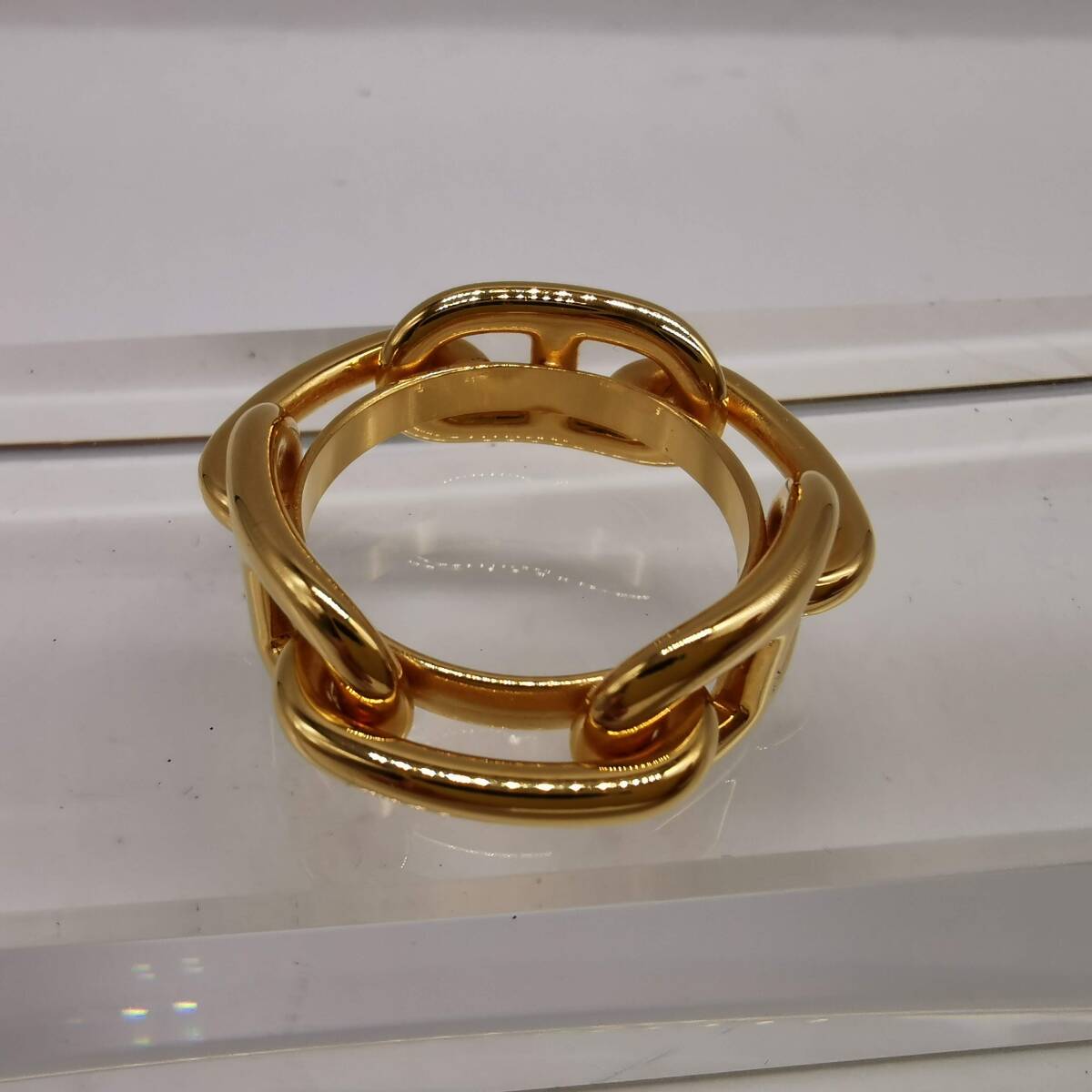 171119S62-0323S■HERMES エルメス■美品 シェーヌダンクル スカーフリング ゴールド スカーフ留め
