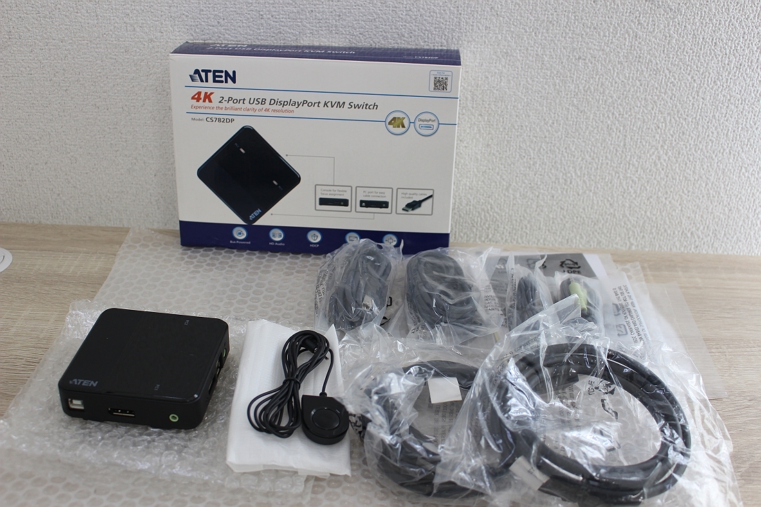 ★美品！ATEN 2ポート USB DisplayPort/オーディオ KVMスイッチ（4K対応） CS782DP★QQ05