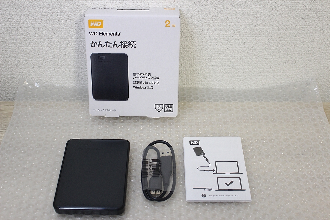 ★美品！Western Digital WD Elements Portable 2TB WDBUZG0020BBK-JESE★QQ34