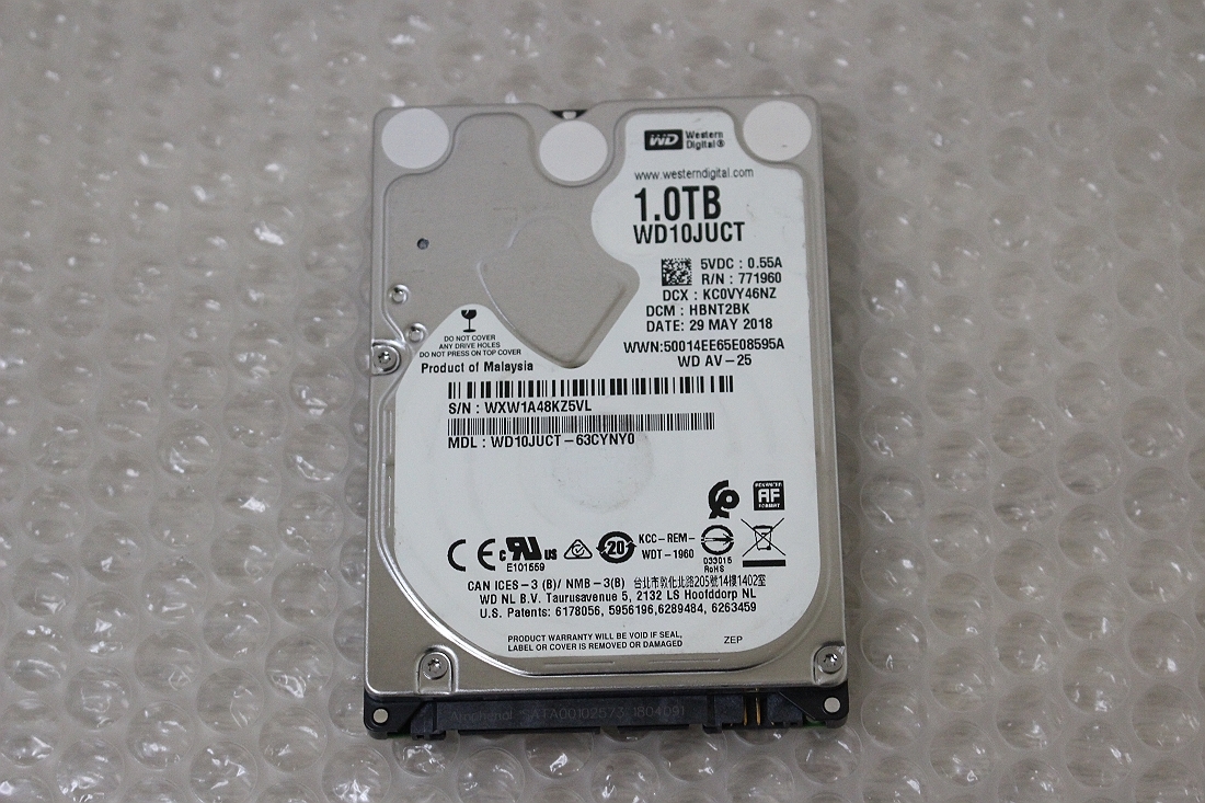 ★送料無料！Western Digital 2.5inch WD 1TB SATA接続HDD WD10JUCT★QQ33