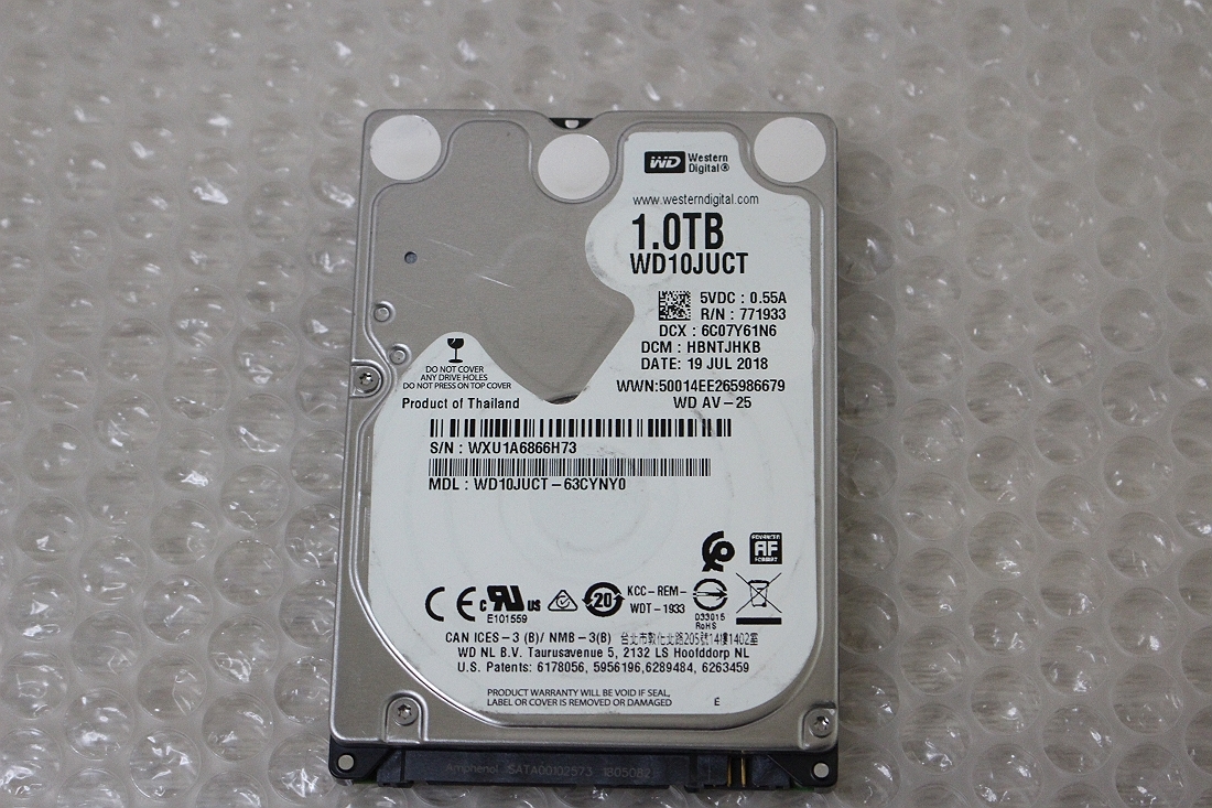 ★送料無料！Western Digital 2.5inch WD 1TB SATA接続HDD WD10JUCT★QQ32