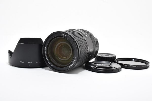 完動良品 Nikon AF-S DX Nikkor 18-300mm F3.5-5.6 G ED VR + HB-58 フード付 手ブレ補正 高倍率ズームレンズ ニコン F Mount APS-C #0709