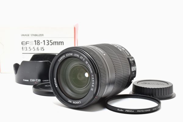 動作品 Canon Zoom Lens EF-S 18-135mm F3.5-5.6 IS EW-73B フード付 手ブレ補正 高倍率ズームレンズ キヤノン EF Mount APS-C ※1-2 #1043