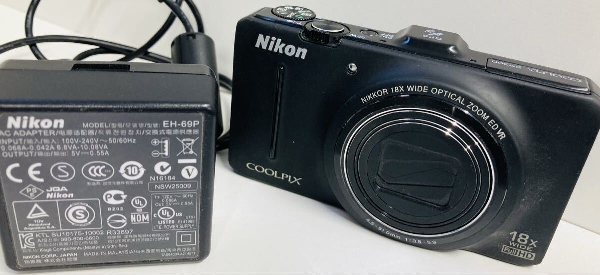 Nikon ニコン デジカメ COOLPIX クールピクス S9300 1円スタート 通電確認済み GPS コンパクトデジタルカメラ デジタルカメラ ブラック