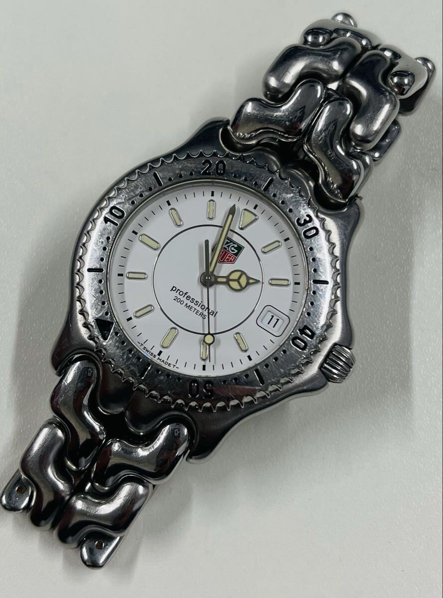 タグホイヤー TAG HEUER 腕時計 1円スタート 不動品 プロフェッショナル クォーツ シルバー×ホワイト文字盤 WG1112-K0 腕周り約15cm