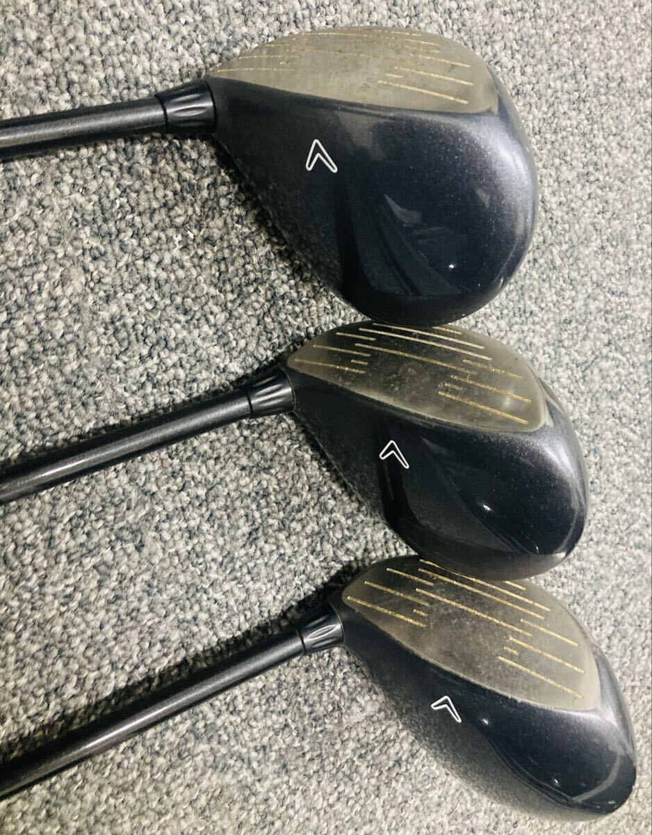 Callaway キャロウェイ BIG BERTHA HAWK EYE ホークアイ フェアウェイウッド 3点セット 1円スタート 4W 5W 7W VFT TITANIUM R SOFT