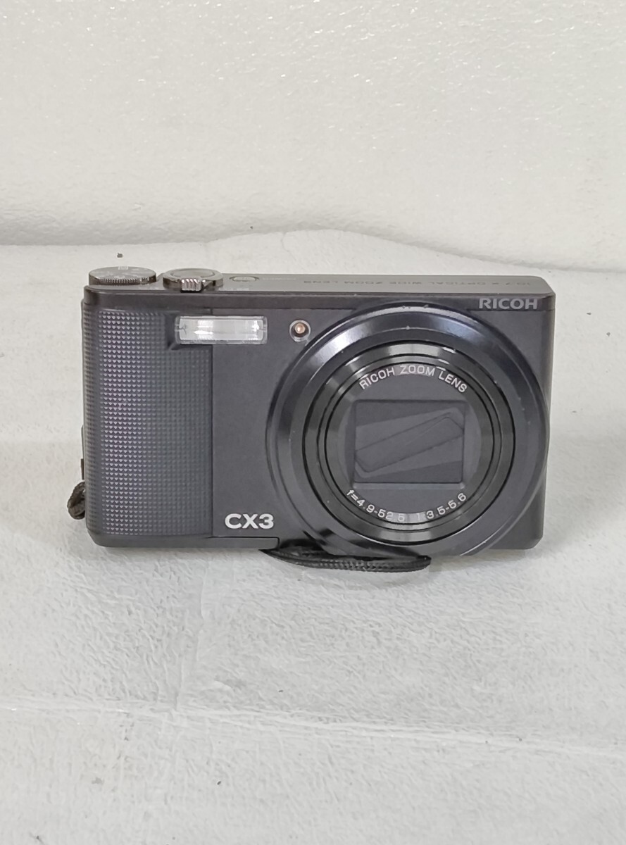 リコー RICOH CX3 デジカメ f=4.9-52.5 f:3.5-5.6 レンズ搭載 ブラック カメラ 動作未確認 現状品