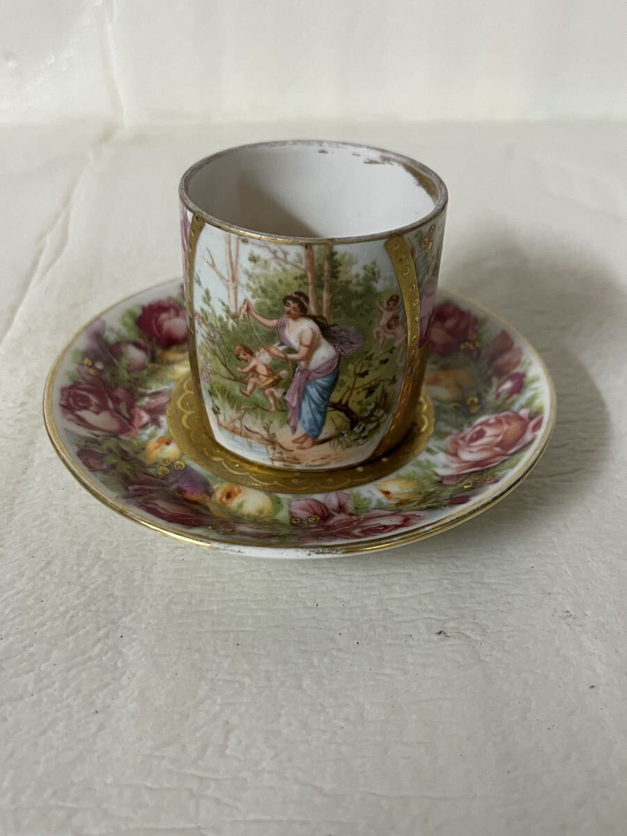 Royal Vienna ロイヤル ヴィエナ デミスタスカップ カップ＆ソーサー 洋食器 金彩 アンティーク ヴィンテージ 芸術 美術 陶器 人物画