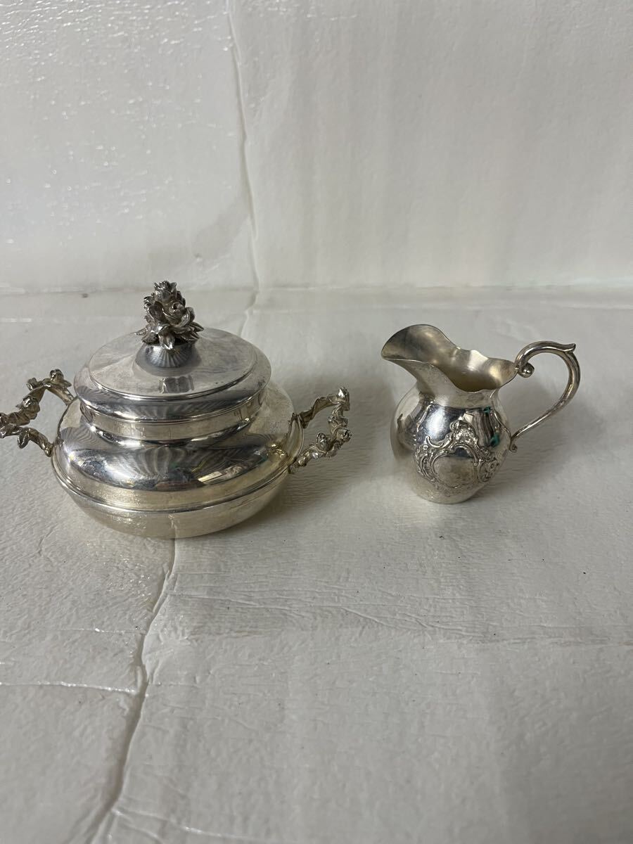 SV800？ シュガーポット クリーマー SILVER 800 シルバー 銀 総重量120g アンティーク ヴィンテージ コレクション