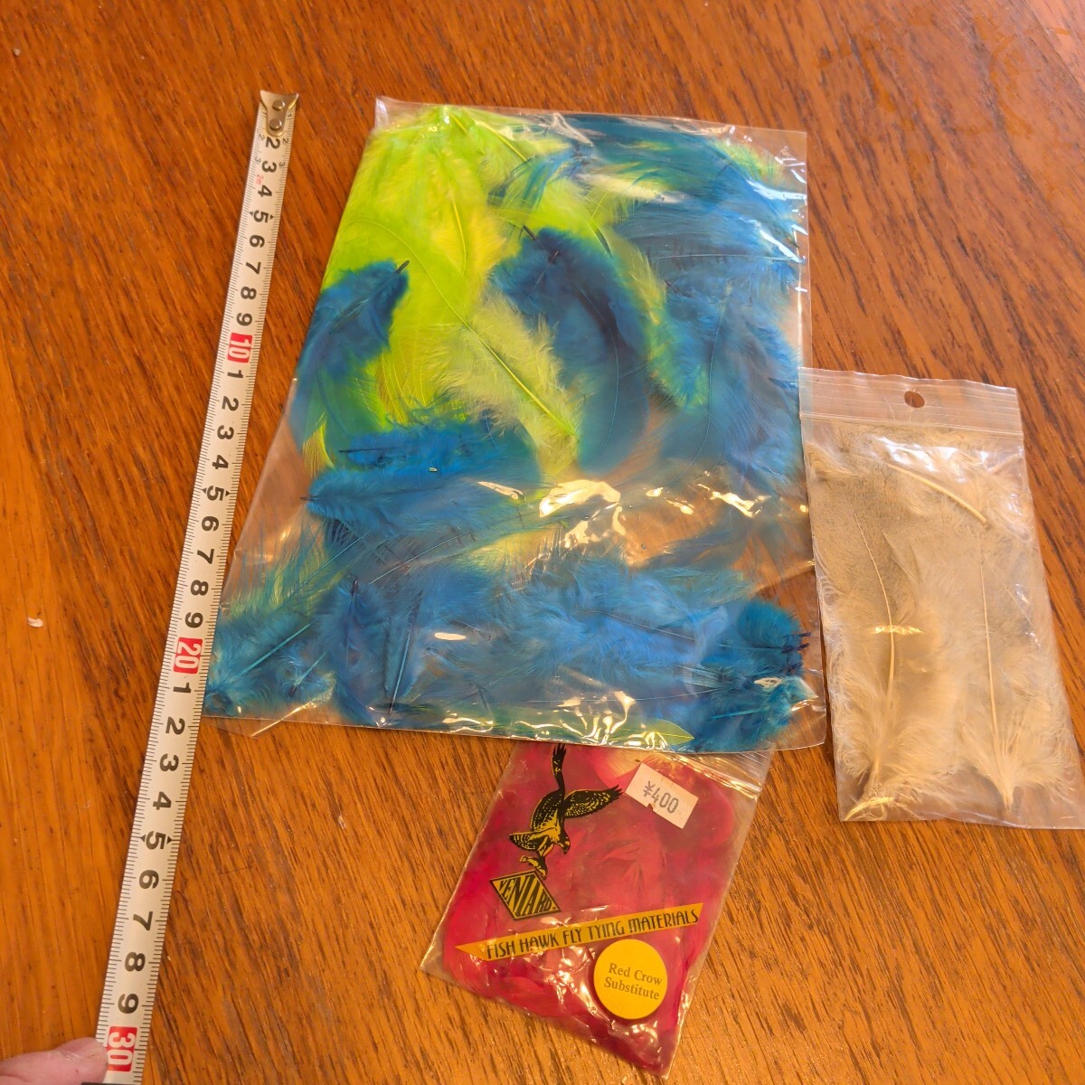 フライマテリアル ハックル セット まとめて インドケープ？ フライタイイング 渓流解禁 ニンフ ウェットフライ レッドクロー赤 青チャート
