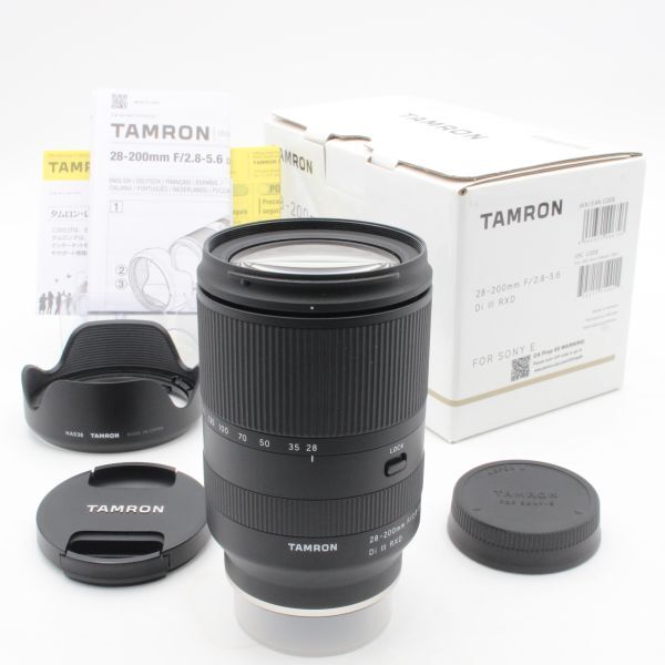 【極美品】 TAMRON タムロン 28-200mm f2.8-5.6 Di III RXD A071 tamron ソニー用Eマウント 元箱(内部緩衝材あり)付属品付き 101015