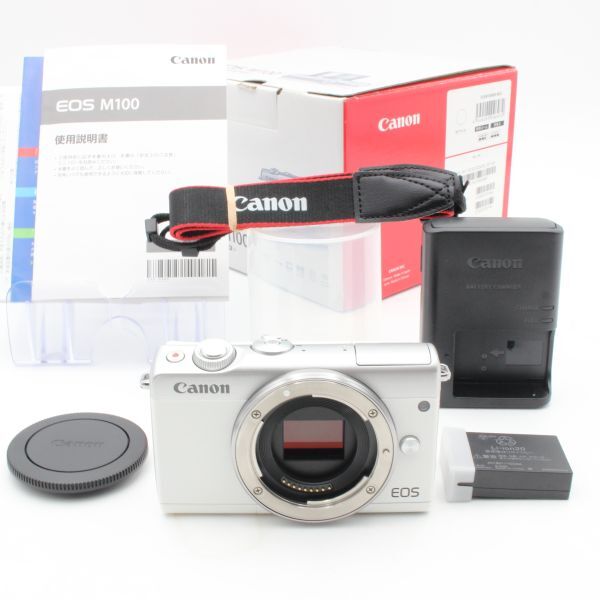 【極美品】 Canon キヤノン EOS M100 ボディ ミラーレス 一眼レフ カメラ CANON キャノン 元箱 付属品 付き 100008