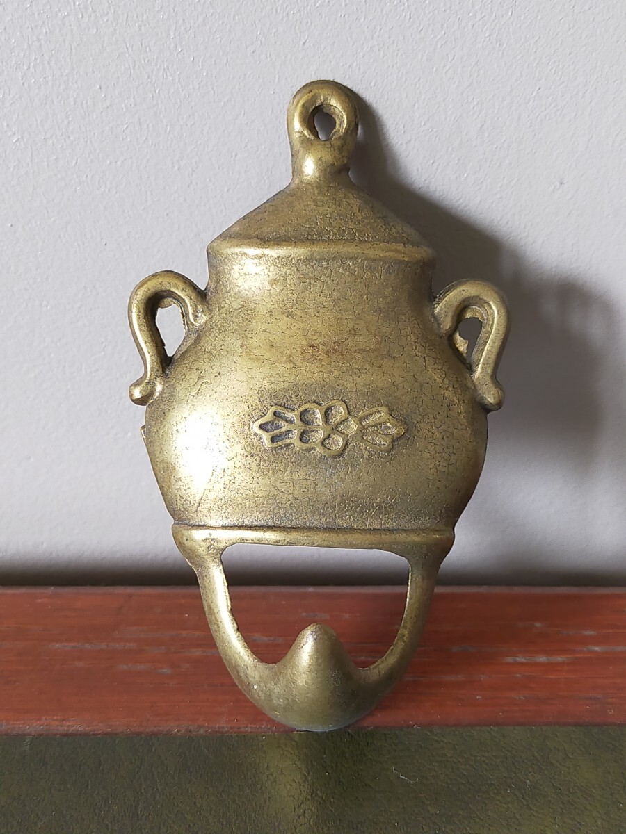 ★アンティーク品★シュガーポット型フック 真鍮製 フランス