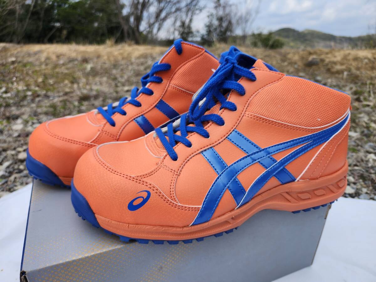 未使用長期在庫品　アシックスウィンジョブ FIS35Lオレンジ×ブルー　25.5 