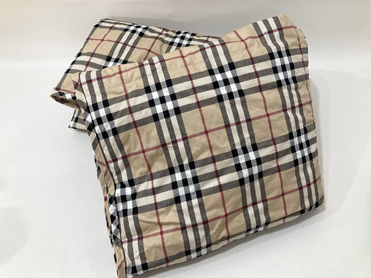 R5C721◆ バーバリー BURBERRY 羽毛ひざ掛け ノバチェック ベージュ ダウンケット