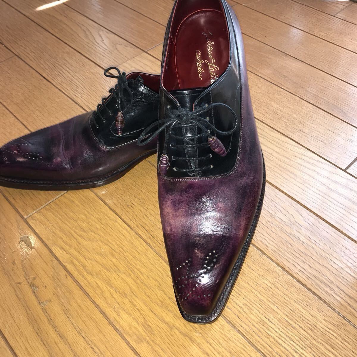 シルヴァノラッタンジ　７　1/2 ２６センチ程度　パープルブラウン　アンティーク調　伊勢丹購入品 純正シューツリー付