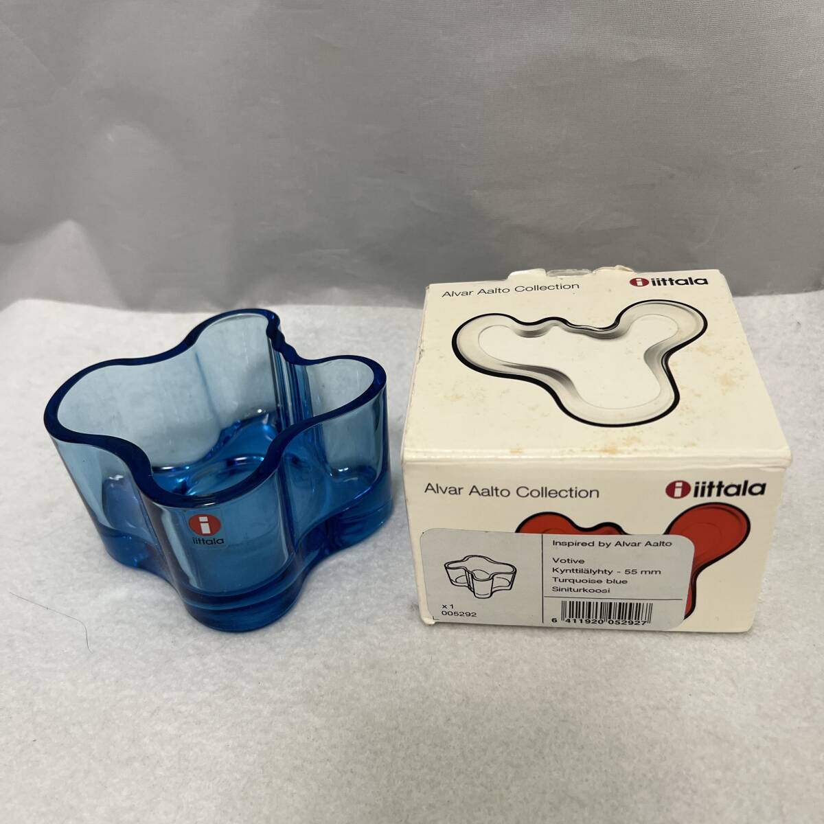 イッタラ iittala Aalto Collection キャンドルホルダー アルヴァ・アアルト コレクション キャンドルホルダー ブルー 55ｍｍ 管理737-1
