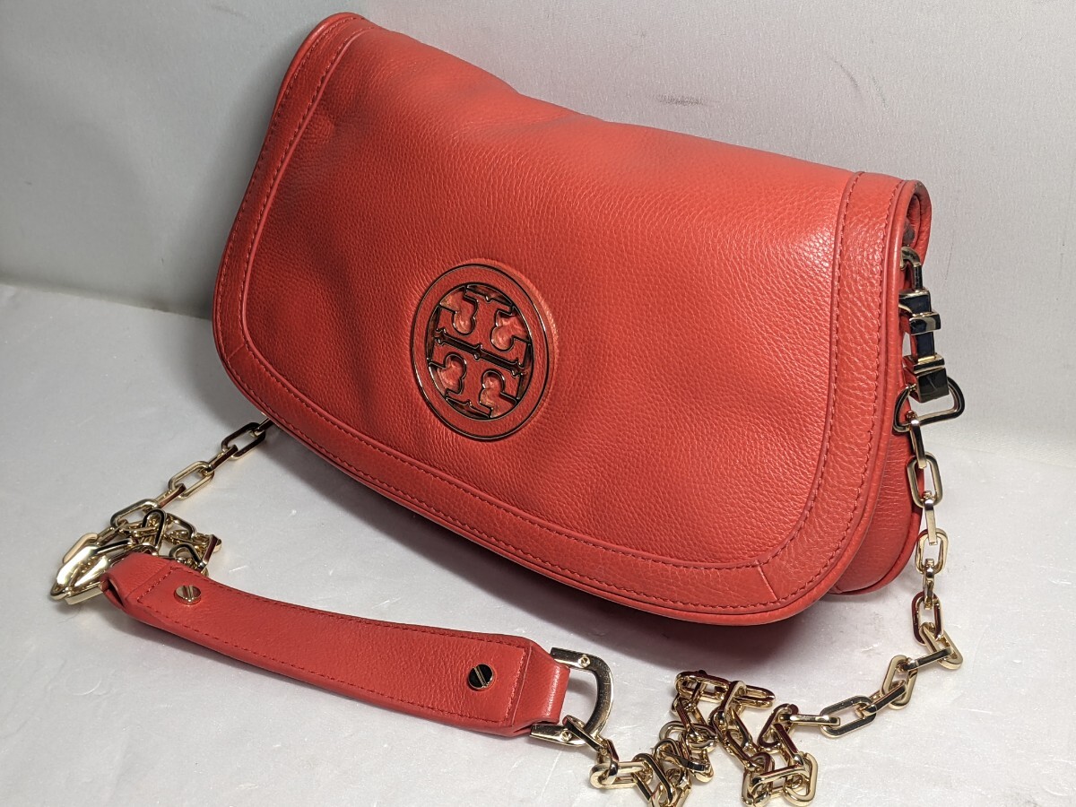 TORY BURCH トリーバーチ チェーンショルダーバッグ レザー フラップ マグネット クラッチバッグ