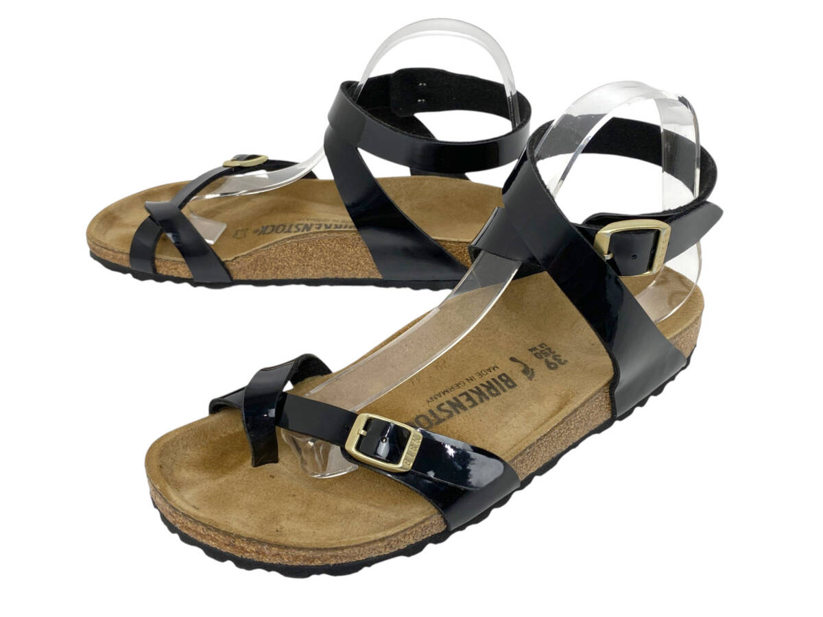 ビルケンシュトック BIRKENSTOCK サンダル YARA imitation leather 1005164 ブラック パテント size 39 250mm 25cm