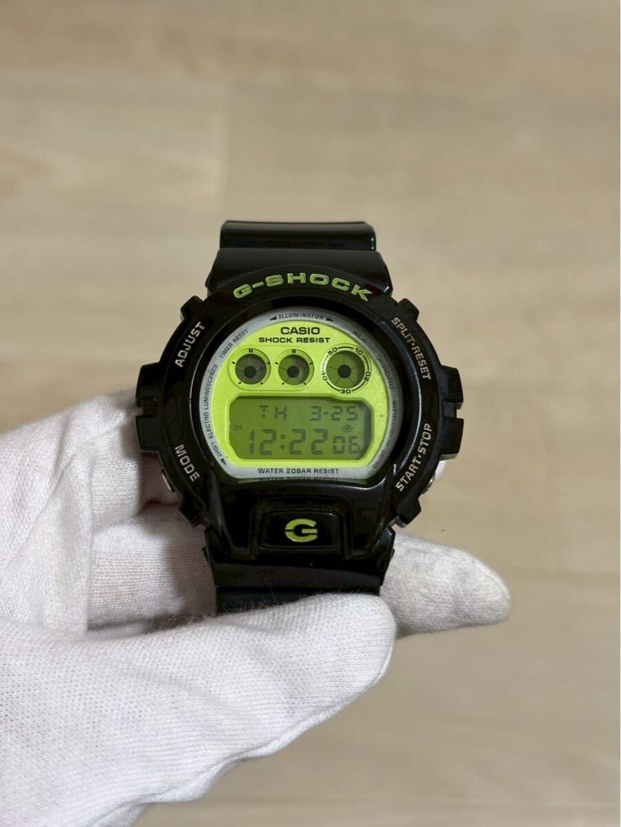 A0306 CASIO カシオ デジタル腕時計 G-SHOCK DW-6900CS 1289 ブラック×グリーン クレイジーカラーズ 稼働