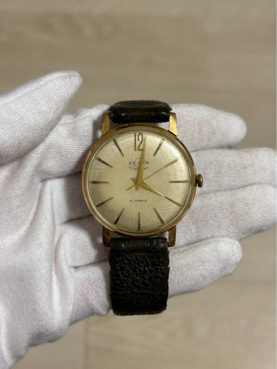 B0306 ENICAR ULTRASONIC エニカ ウルトラソニック 腕時計 100/101PS 自動巻き 稼働