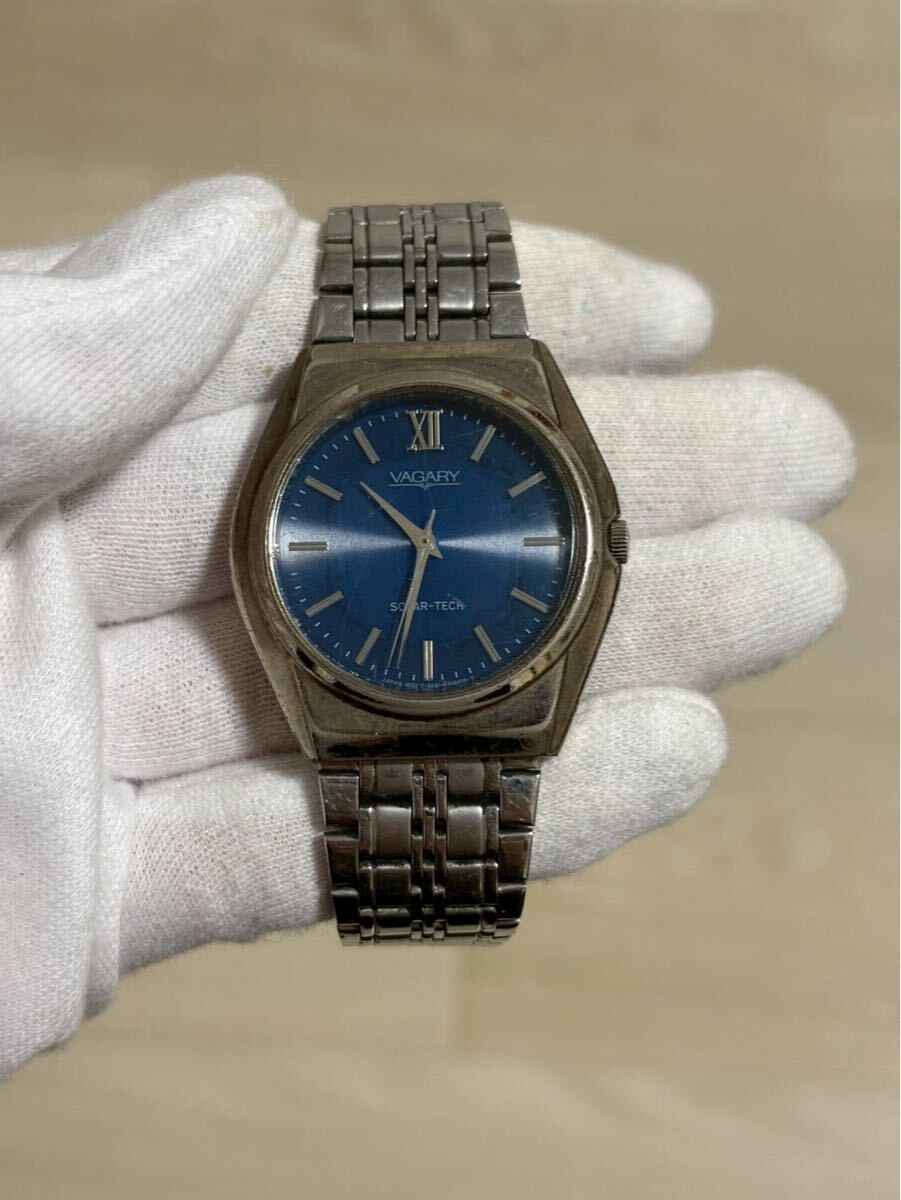 B0307 VAGARY ヴァガリー 腕時計 SOLAR-TECH ソーラーテック 青文字盤 E031-K004012CK 稼働