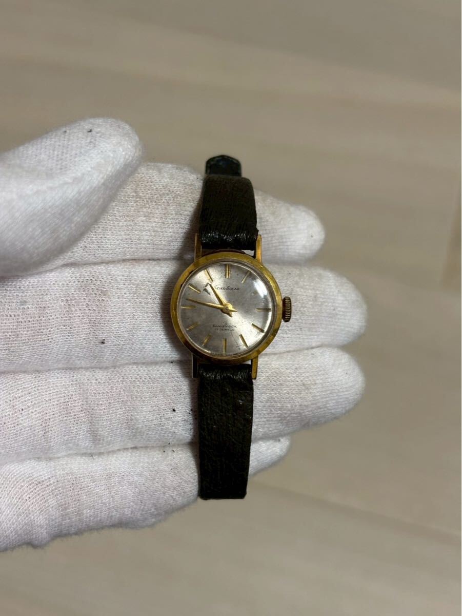 A0319 SEIKO SOLAR DIASHOCK セイコー ソーラー腕時計 ダイヤショック EGP 20MICRONS 2120406 594 稼働