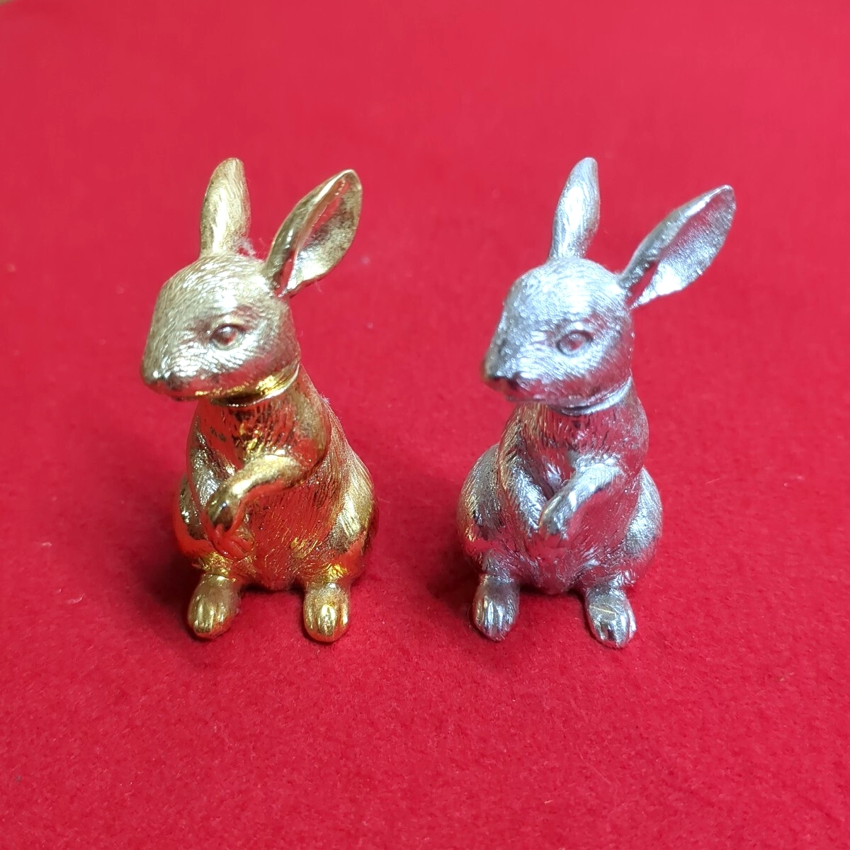 うさぎ ウサギ オブジェ インテリア 置物 磁石 ゴールド シルバー 金 銀