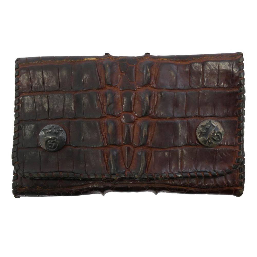 GABOR ガボール G-CROWN ALLIGATOR Gクラウン アリゲーター ウォレット 長財布 ブラウン系【中古】