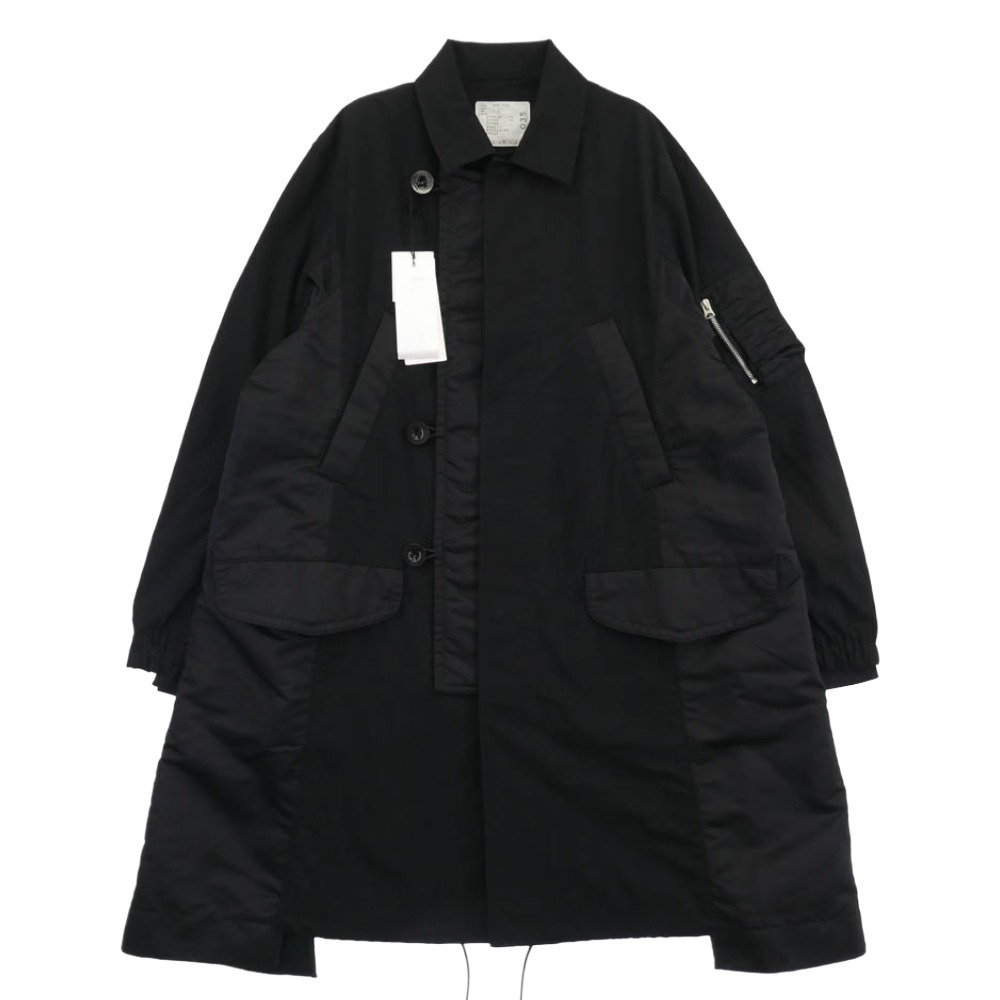 Sacai サカイ 21AW 21-02591 Cotton Oxford Coat コットン オックスフォード ミリタリー ドッキング ステンカラー コート 【中古】