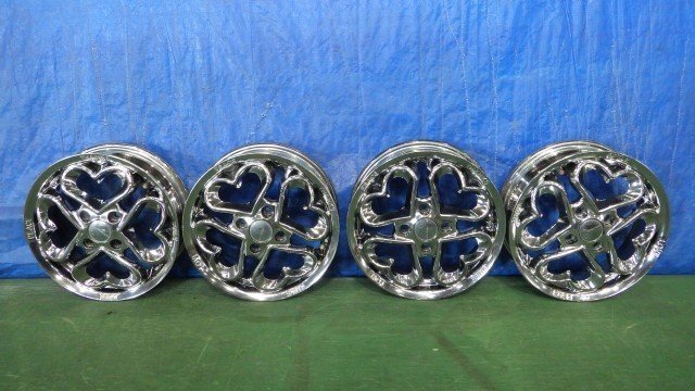 【宮城 塩釜発】中古 アルミホイールセット PIAA JEWEL HEART(ジュエルハート) 14×4.5J 100 +45 ムーヴラテで使用 ※個人宛発送不可