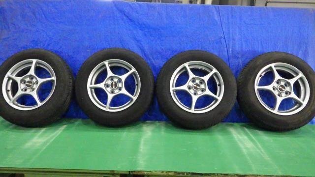 【宮城 塩釜発】中古 夏タイヤ・純正ホイールセット 4本 パジェロミニ H58A ラリーアート 175/80R16 6J 114.3 +46 ※個人宛発送不可
