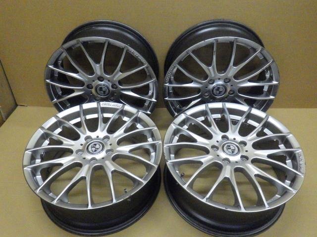 【岩手 盛岡発】中古 社外 ホイール 18インチ 7J 5H 114.3 インセット+53 ハブ72mm 4本 傷有 ＜個人宛は支店止め配送＞