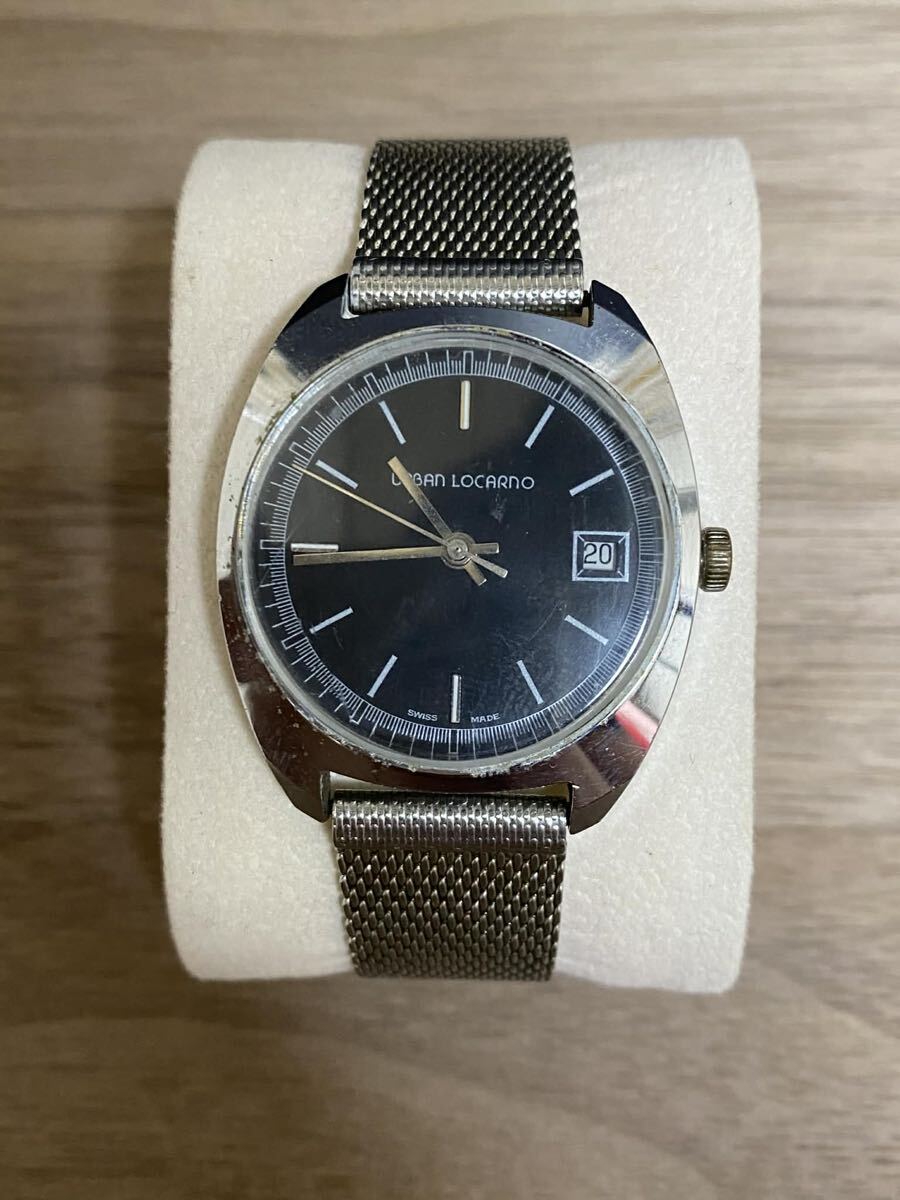 アーバンロカルノ 手巻き 黒 メンズ