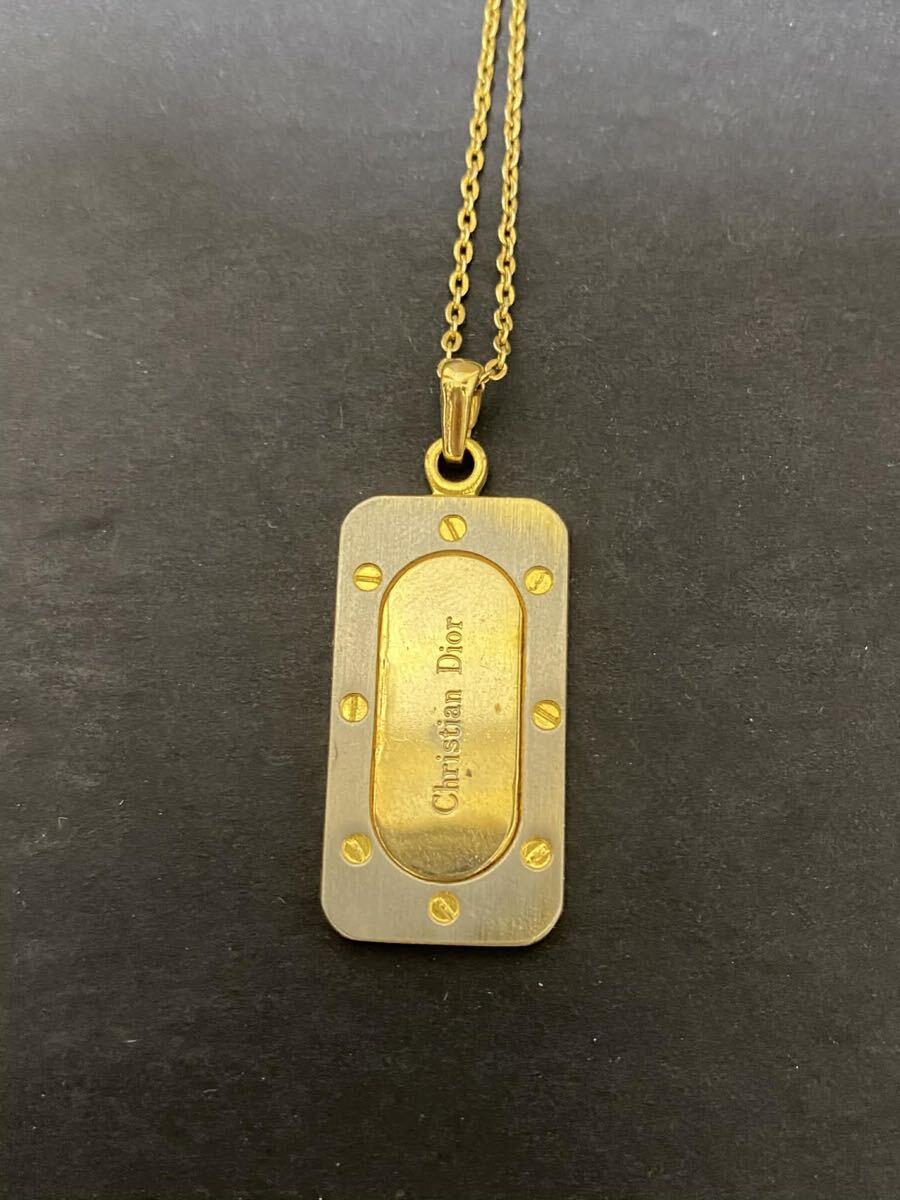 ヴィンテージ Dior 2トーン プレートビスデザイン ネックレス