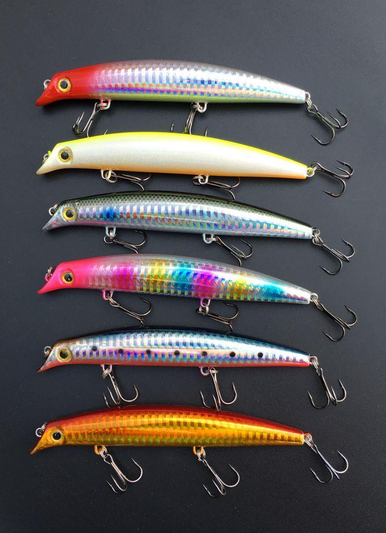 リップレスミノー　6個セット　ルアー　トレブルフック　ワーム　フローティングミノー　サスケ