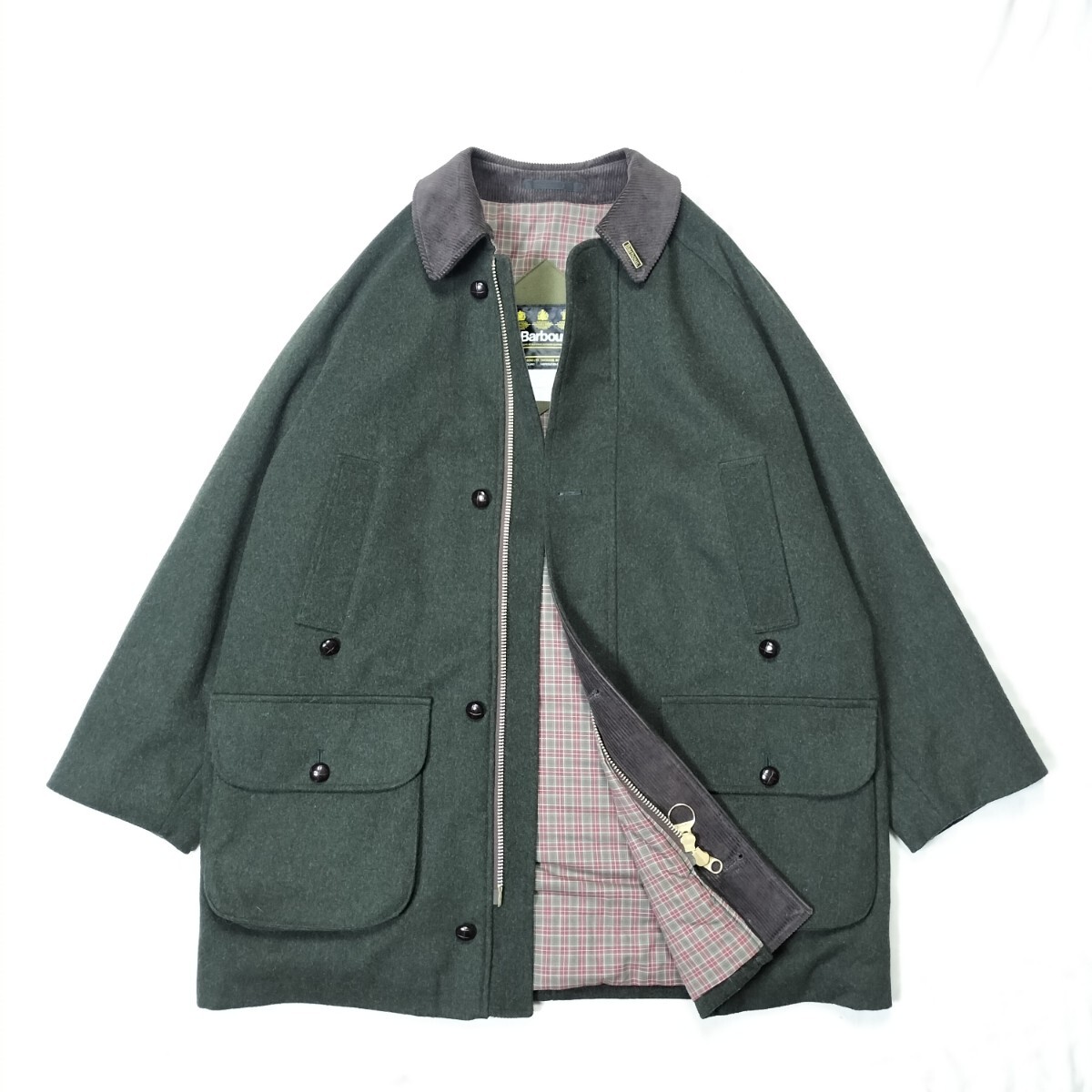 ほぼデッド　90s Barbour Loden Jacket c42 バブアー ローデン wool ダークグリーン