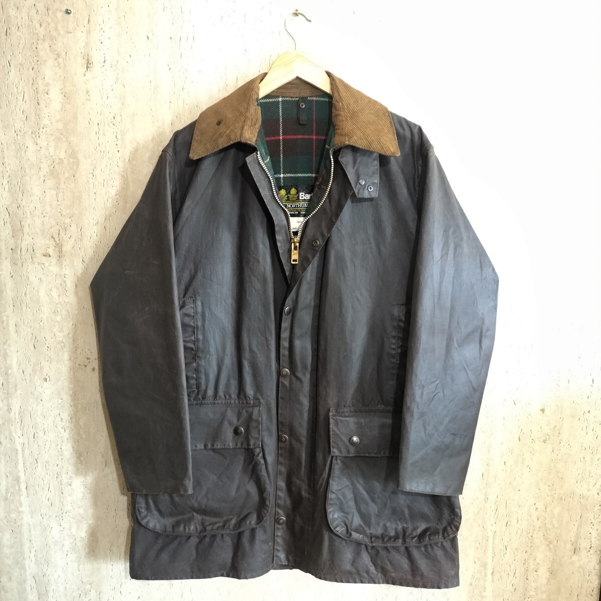 80s Barbour northumbria　c42 バブアー　ノーザンブリア 1985年 ラスティック　ブラウン