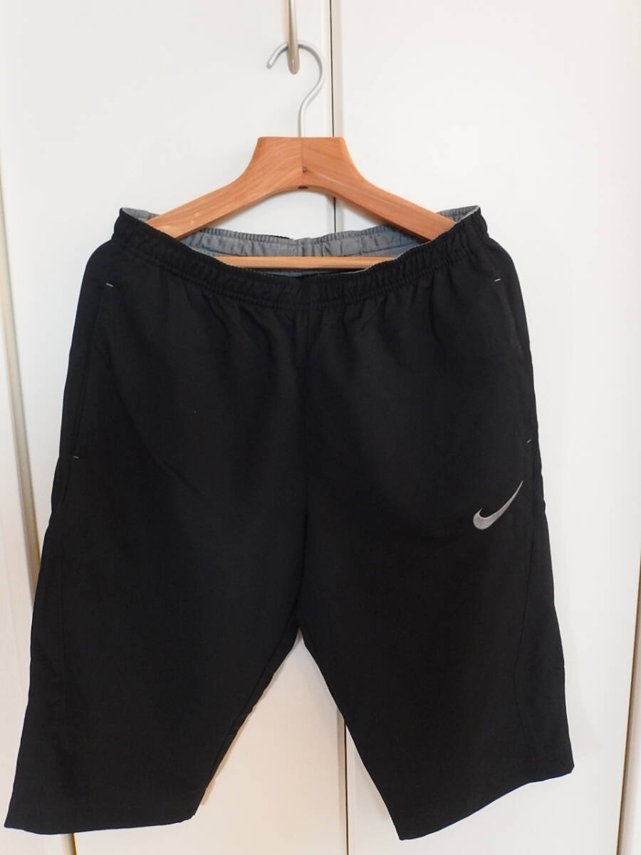 ナイキ ハーフパンツ 黒 ロゴグレー DRI-FIT メンズ LGG ゴルフウェア NIKE　サイズ L