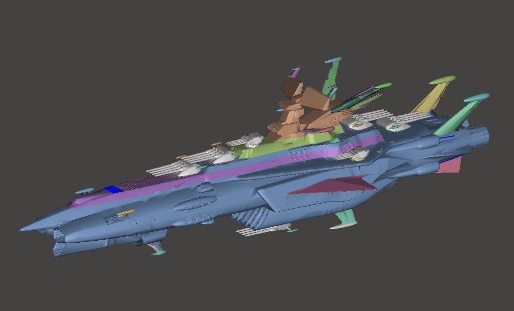 春藍 アンドロメダ改級戦略指揮戦艦 3Dプリント しゅんらん SYUNRAN 未組立・未塗装 宇宙船 宇宙戦艦 Space Ship Battleship