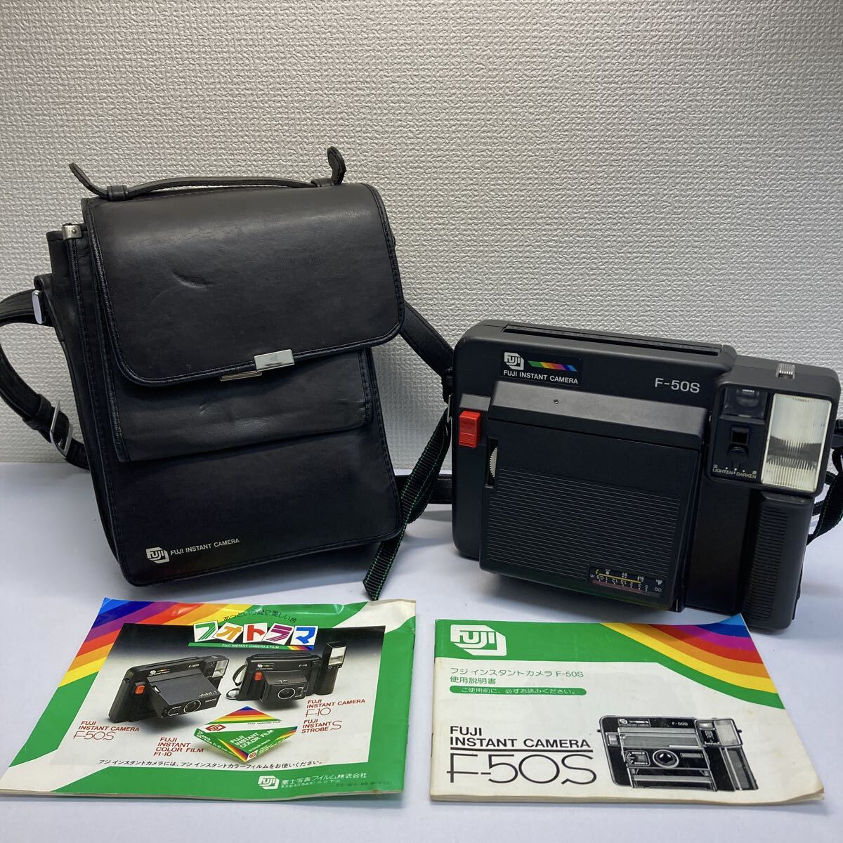 【1860】FUJIFILM 富士フィルム F-50S ポラロイド　シャッター＆フラッシュ○　撮影以外動作確認済み　保存状態○　ボディ＆ケース美品