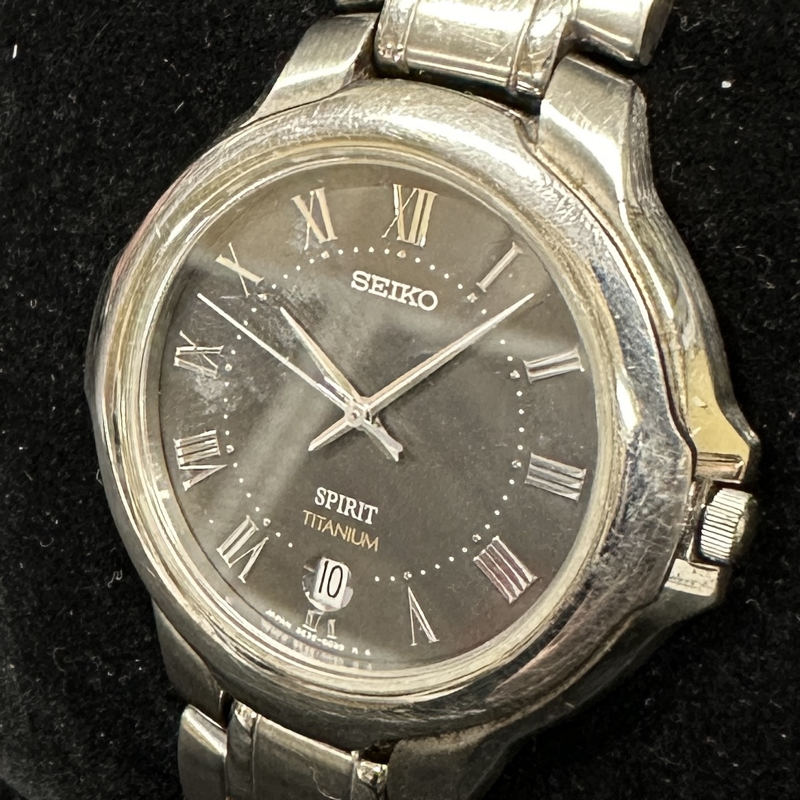 1円～ 6TN40950326 SEIKO セイコー SPRIT スピリット 5E32-0010 QZ クォーツ TI チタン メンズ 腕時計 純正ベルト 動作未確認 現状品