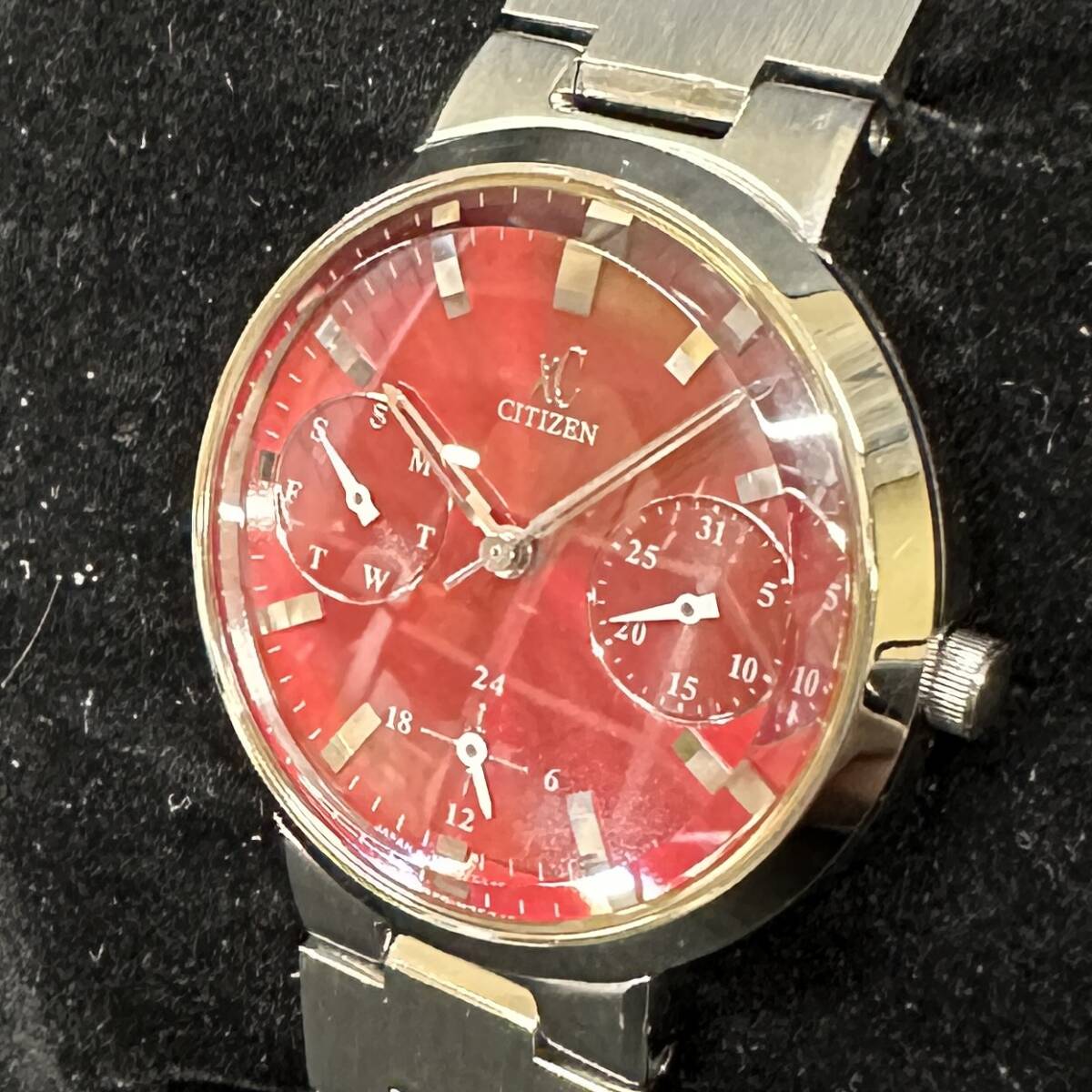 1円～ 6TN40930326 CITIZEN シチズン XC クロスシー 6329-H07821 QZ クォーツ SS メンズ 腕時計 社外ベルト 動作未確認 現状品