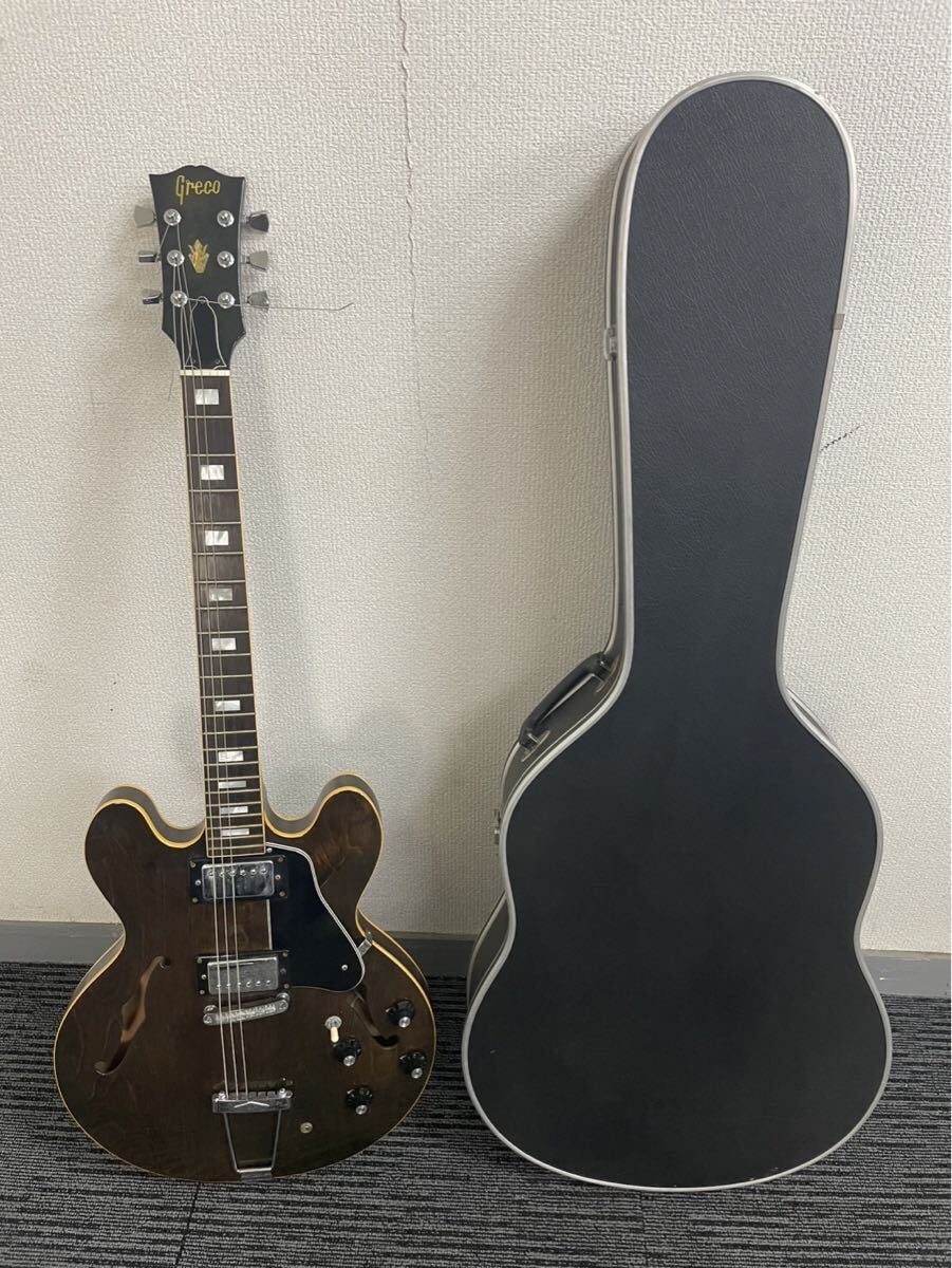 Greco SA-550 セミアコースティックギター エレクトリックギター グレコ ハードケースセット 弦切れ 現状品