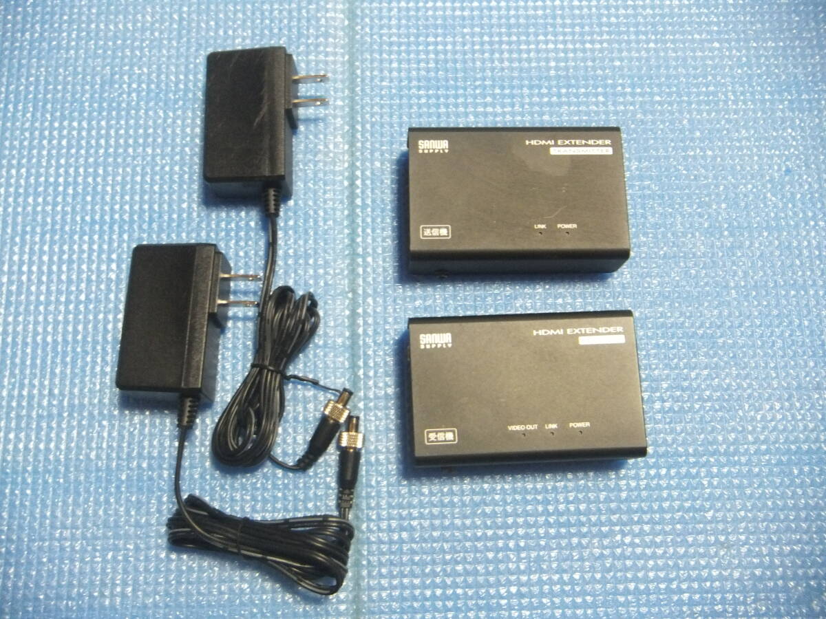 即決 送料520円～ SANWA サンワサプライ 2台セット HDMI エクステンダー VGA-EXHDLT 受信機 純正 ACアダプター付 美品 動作OK